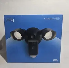 Ring - Floodlight Cam Plus Outdoor Wired 1080p Surveillance Camera - Black