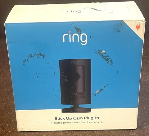 Ring Stick Up Cam Plug-in Wired Indoor/Outdoor Camera Black