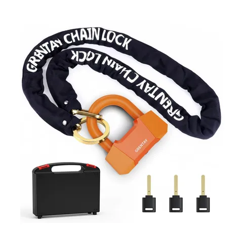 Bike Chain Lock 5.18Feet 3T Steel Chain Lock Anti Theft, Premium U-... Fast Ship