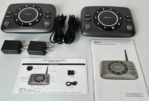 (2) Wuloo Full Duplex 2-Way Audio Wireless Intercom System 5280ft Range S600-P2