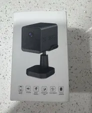 Black Indoor Cube IP/Network WiFi Security Camera w/ Stand, Night Vision Motion
