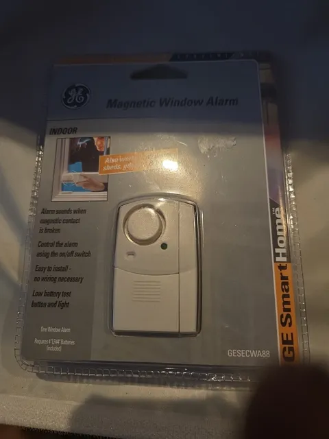 GE Smart Home Security Magnetic Window Alarm No Wiring Needed New Old Stock