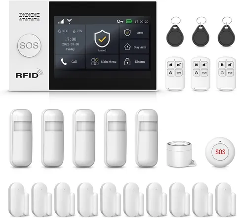 Wireless Home Alarm System, Smart Home Security with 4G SMS Tuya
