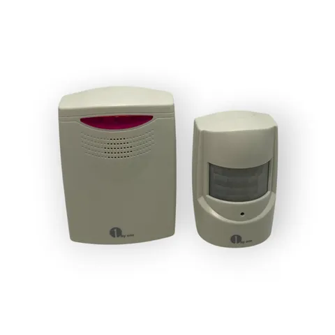 1byone Wireless Driveway Alert Alarm Kit 1 Motion Sensors Receiver Chime White