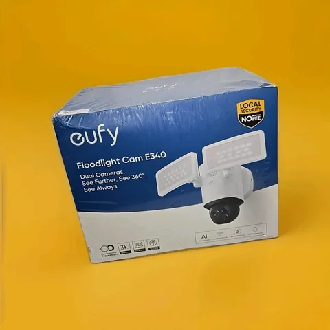 Eufy E340 Floodlight Camera 3K PTZ 360° Dual Camera WiFi NEW Sealed