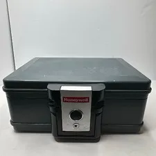 Honeywell Portable Locking Security Chest Safe Key Lock Dark Gray - Used