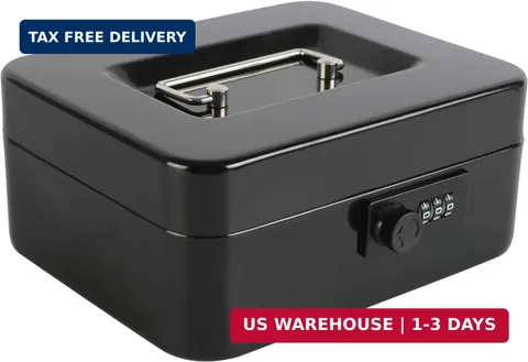 xydled Steel Cash Box Safe with Combination Lock,Money Safe Box with Removable C