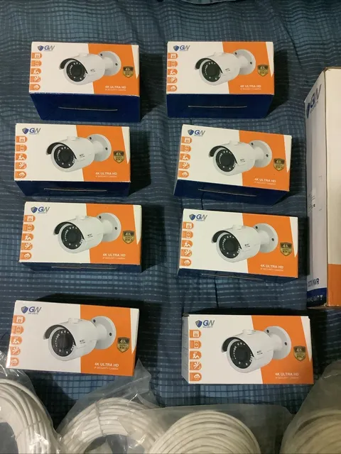 GW Security 4K Cams ~8 Night Vision Cameras, Video Recorder, And Ethernet Cable