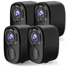 4Pack Wireless Home/Outdoor Security Cameras, 5MP Battery Powered Security Ca...
