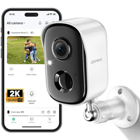 Security Cameras Wireless Outdoor, 2K Cameras for Home Security with Color Ni...