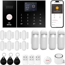Smart Home Security System,4G/Gsm &Wifi Wireless Alarm Kit with Door/Window Sens