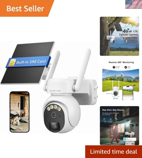 360° PTZ Outdoor Security Camera with Free Cloud Storage & PIR Motion Detection