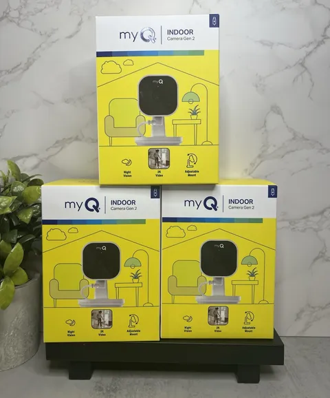 myQ Indoor Camera Gen 2 - 3 Pack 2K Wi-Fi Night Vision 2-Way Audio HomeKit