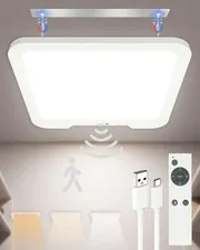 Rechargeable Motion Sensor Ceiling Light with Square-1 Pack, Pack 