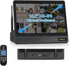 2026 10CH Wireless NVR Recorder with 10.1 Inch IPS Monitor, 5MP