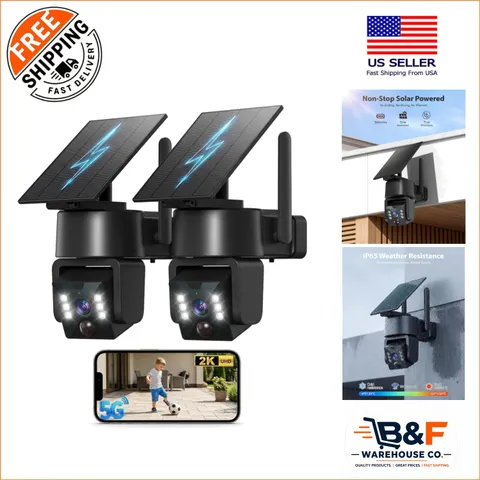 Wireless 2K HD Solar Security Camera - Alexa Compatible with AI Human Detection