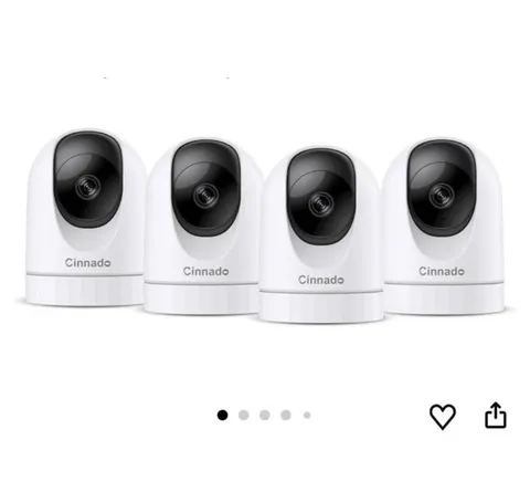 Cinnado D1 2K Indoor Security Camera 4-Pack Wi-Fi Night Vision Alexa
