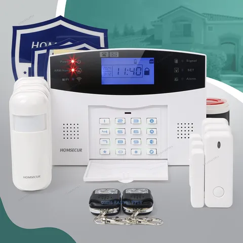 HOMSECUR Wireless &wired WIFI 4G GSM SMS Autodial Home Security Alarm System