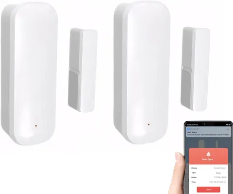 2 Pack Wifi Door Window Sensor Smart Contact Sensor Home Security | App Alerts,