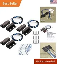Compact Black Magnetic Switches for Door Sensors – 3 Sets With Easy Installation