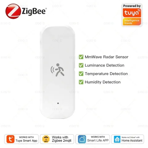 Zigbee MmWave Motion Sensor Tuya Zigbee2MQTT Temp Humidity 10G Radar