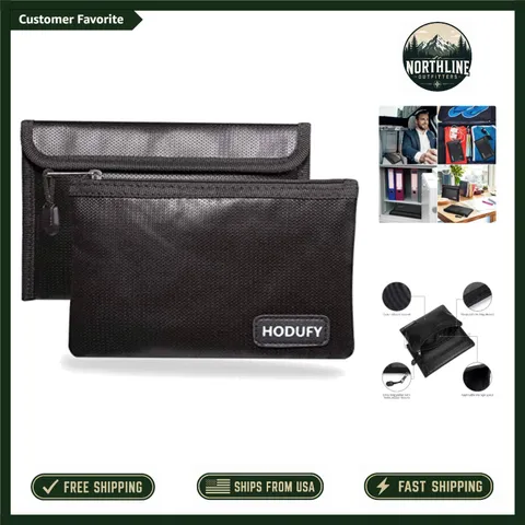 Compact Fireproof Money Bag Set - Protect Passport, Keys & More Safely