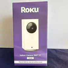 Roku Indoor Camera 360° SE Wired 1080p Pan/Tilt Color Night Vision Alexa