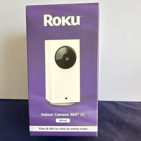 Roku Indoor Camera 360° SE Wired 1080p Pan/Tilt Color Night Vision Alexa