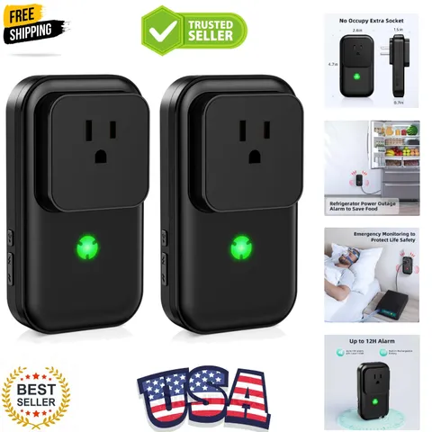Power Failure Alarm 2 Pack, Freezer Power Outage Alarm, 7 Sirens | 0-110dB Ad...