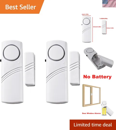 Battery-Powered 2-Pack Door Window Alarm for Effective Property Protection