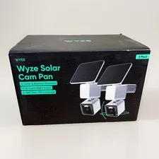 Wyze Solar Cam Pan 2 Pack 2K Battery Security Cameras w/ Solar Panels /New
