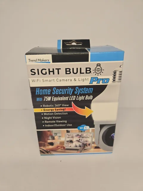 New Sight Bulb WiFi Smart Camera & Light Pro, 75W Equivalent LED Light Open Box