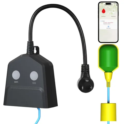 Sump Pump Alarm WiFi, High/Low Water Level Alarm with Alarm-activated Outlet,...