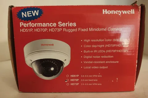 Honeywell HD50P Rugged Indoor /Outdoor Fixed Dome Camera 600TVL 3.8MM NEW!