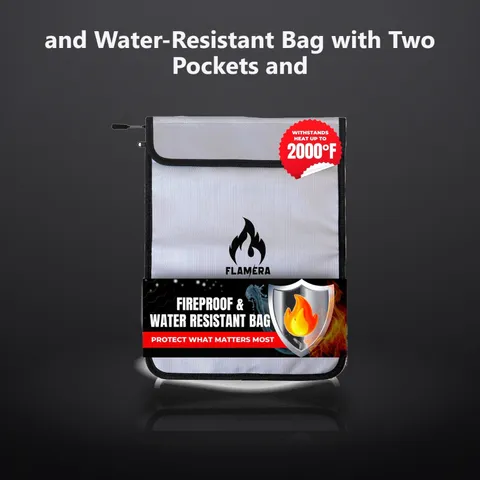 and Water-Resistant Bag with Two Pockets and Secure Zipper – 15" x 11" Money ...