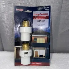 Automatic Lamp Sensors Dusk to Dawn Security Light Switch System Socket - 2/Pack