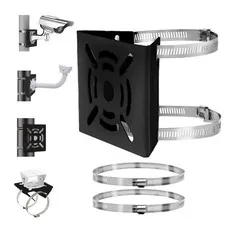 Universal Vertical Pole Mount Adapter Bracket for CCTV Security Camera PTZ Do...