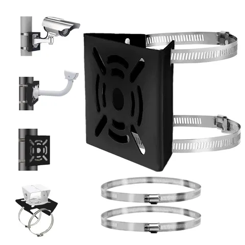 Universal Vertical Pole Mount Adapter Bracket for CCTV Security Camera PTZ Do...