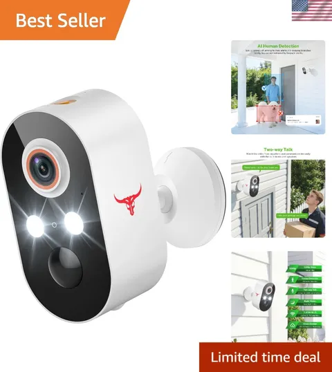 Color Night Vision Security Camera with Motion Detection & Long Battery Life