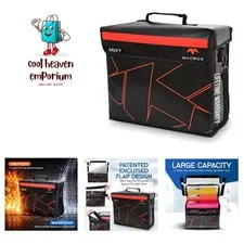 Large Capacity Fireproof Document Bag with Lock & Reflective Safety Feature
