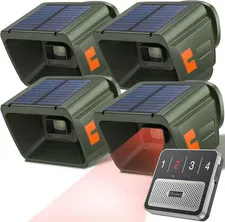 Wireless Solar Driveway Alarm - 1/2 Mile Range, Custom Tones, Weatherproof