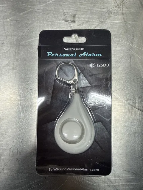NEW Personal Safety Alarm Keychain White 125 Decibel Pull Chain Activation 