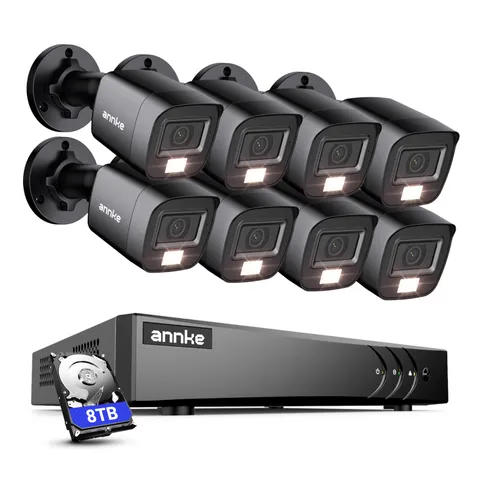 ANNKE 8CH 3K Lite DVR Outdoor 1080P Security Camera System AI Color Night Vision