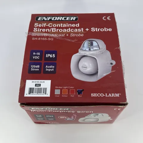 Seco-Larm ENFORCER Self-Contained Siren/Strobe, Clear  (SH-816S-SQ/A) [Open Box]