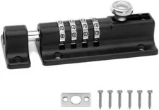 4 Digit Combination Barrel Sliding Bolt Latch W/ Anti-tamper Security Screws