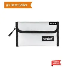 Fireproof Money Bag, 5 x 8 inches Fireproof Wallet, Waterproof Cash Bag with ...
