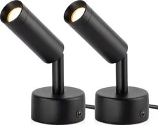 URTOM 2 Pack Indoor Spotlight LED Up Lights for Plant 120V 2 Pack, Black