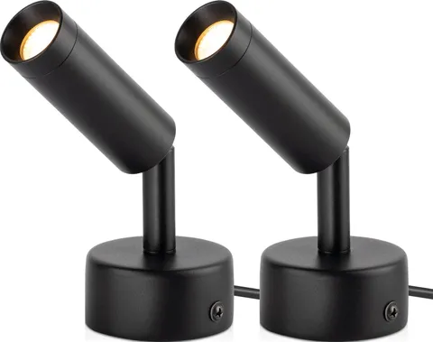 URTOM 2 Pack Indoor Spotlight LED Up Lights for Plant 120V 2 Pack, Black