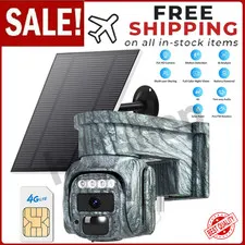 4G LTE Cellular Security Camera No WiFi Solar Outdoor Night Vision With SIM Card