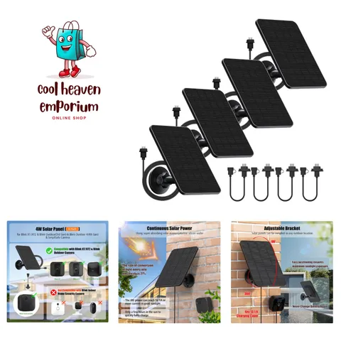 4-Pack High-Efficiency Solar Panels for Blink Outdoor Cameras -  Waterproof